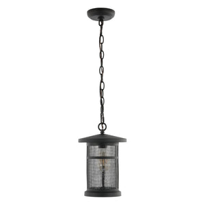 Safavieh OSPREY, 8-Inch Extendable Black Iron & Glass Outdoor Pendant Light for Elegant Illumination PLT4030A