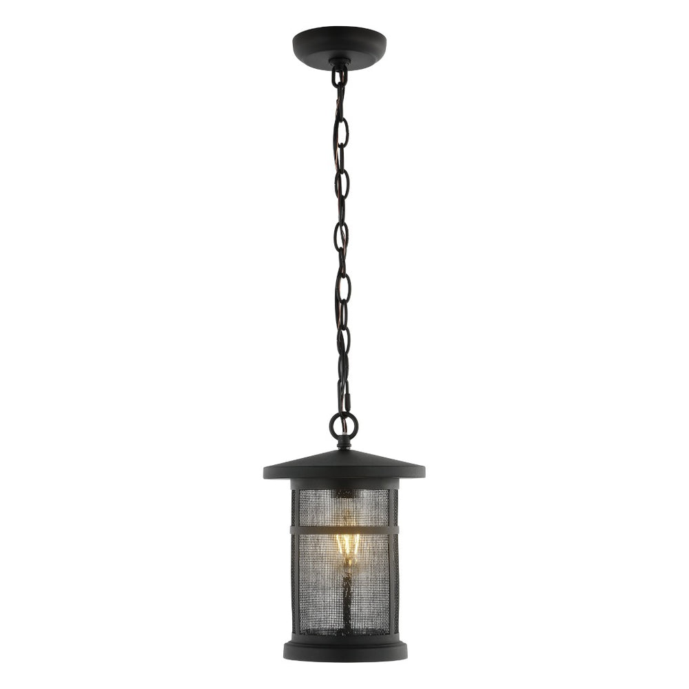 Safavieh OSPREY, 8-Inch Extendable Black Iron & Glass Outdoor Pendant Light for Elegant Illumination PLT4030A