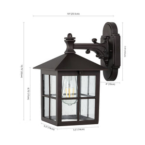 Safavieh PENRYN, Elegant 10-Inch Outdoor Wall Sconce Set of 2 - Weather-Resistant Iron & Glass Design PLT4032A-SET2