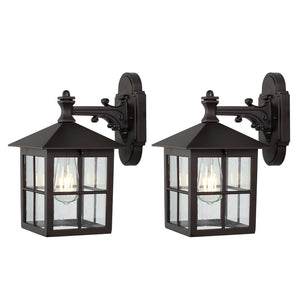 Safavieh PENRYN, Elegant 10-Inch Outdoor Wall Sconce Set of 2 - Weather-Resistant Iron & Glass Design PLT4032A-SET2