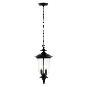 Safavieh DOWELL, 9 Inch Black Iron and Glass Adjustable Outdoor Pendant for Stylish Ambiance Anywhere PLT4033A
