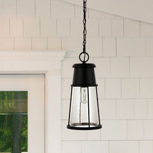 Safavieh LAELA, 8.4-Inch Black Iron & Glass Extendable Outdoor Pendant Light for Patios & Porches PLT4035A