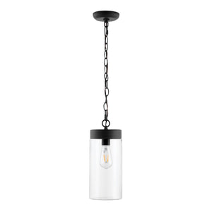 Safavieh LIANNE, 5.7 Inch Adjustable Black Iron & Clear Glass Outdoor Pendant Light for Elegant Spaces PLT4037A
