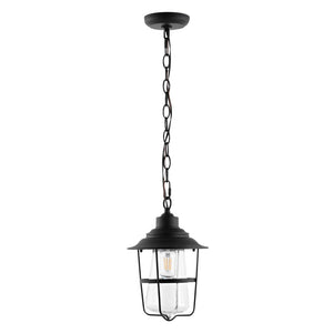 Safavieh PENBER, 8.5-Inch Extendable Black Iron/Glass Outdoor Pendant for Patios & Porches, Durable Style PLT4039A