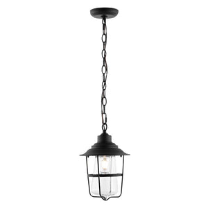 Safavieh PENBER, 8.5-Inch Extendable Black Iron/Glass Outdoor Pendant for Patios & Porches, Durable Style PLT4039A