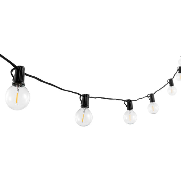 Safavieh LEIGH, 10-Light Outdoor String Light, 120-Inch Black Metal & Glass for Stylish Patio Illumination PLT4041A