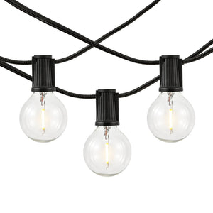 Safavieh LEIGH, 10-Light Outdoor String Light, 120-Inch Black Metal & Glass for Stylish Patio Illumination PLT4041A