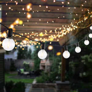 Safavieh LEIGH, 10-Light Outdoor String Light, 120-Inch Black Metal & Glass for Stylish Patio Illumination PLT4041A