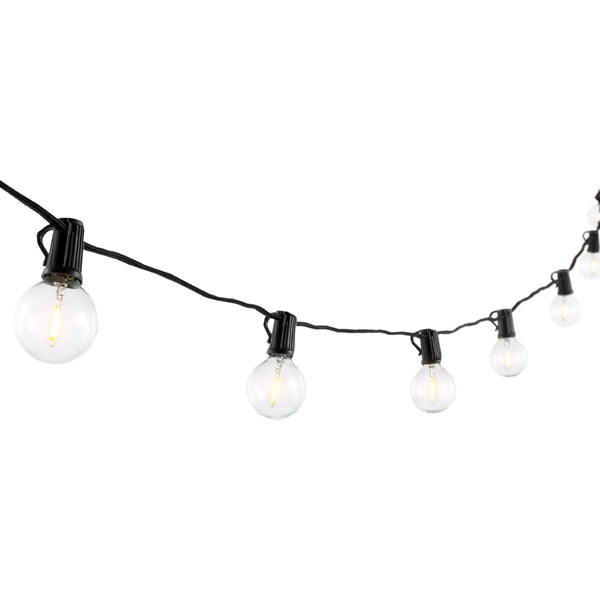 Safavieh LEIGH, 10-Light Outdoor String Light, 120-Inch Black Metal & Glass for Stylish Patio Illumination PLT4041A