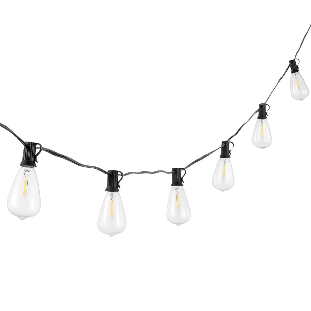 Safavieh DORCIA, 10-Light Black Metal/Glass Outdoor String Lights - 120 Inch Warm Glow for Any Occasion PLT4043A