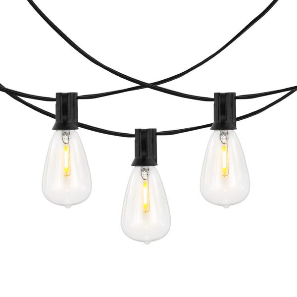 Safavieh DORCIA, 10-Light Black Metal/Glass Outdoor String Lights - 120 Inch Warm Glow for Any Occasion PLT4043A