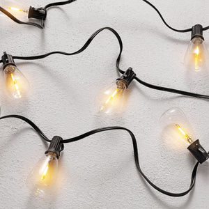 Safavieh DORCIA, 10-Light Black Metal/Glass Outdoor String Lights - 120 Inch Warm Glow for Any Occasion PLT4043A