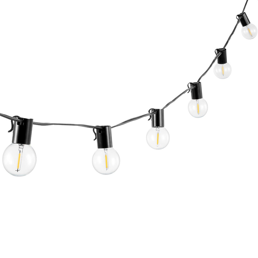 Safavieh HURON, 10-Light Outdoor String Light, 120-Inch Black Metal & Glass for Cozy Patio Ambiance PLT4045A