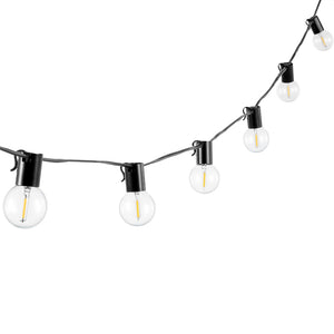 Safavieh HURON, 10-Light Outdoor String Light, 120-Inch Black Metal & Glass for Cozy Patio Ambiance PLT4045A
