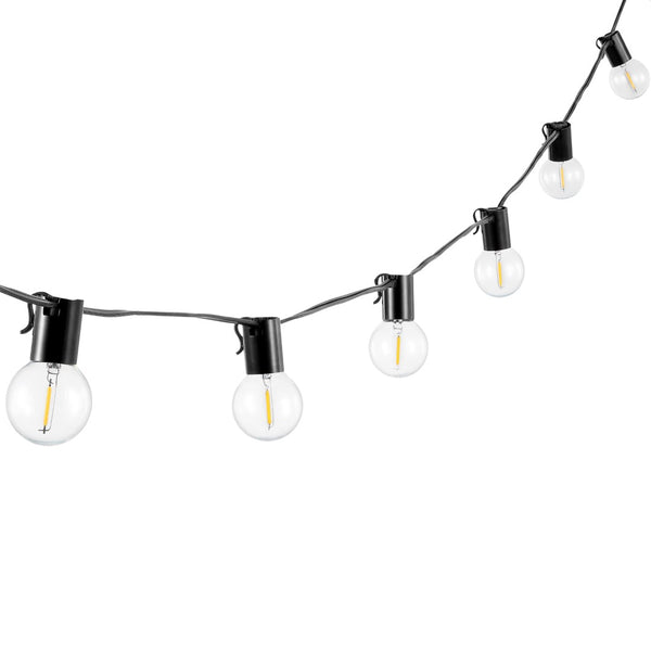 Safavieh HURON, 10-Light Outdoor String Light, 120-Inch Black Metal & Glass for Cozy Patio Ambiance PLT4045A