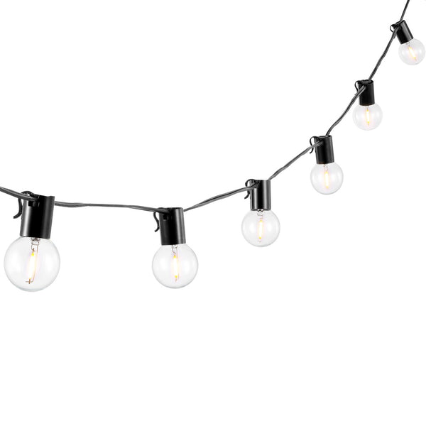Safavieh HURON, 10-Light Outdoor String Light, 120-Inch Black Metal & Glass for Cozy Patio Ambiance PLT4045A