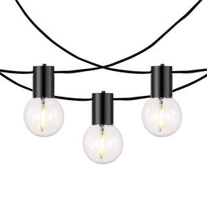Safavieh HURON, 10-Light Outdoor String Light, 120-Inch Black Metal & Glass for Cozy Patio Ambiance PLT4045A