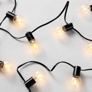 Safavieh HURON, 10-Light Outdoor String Light, 120-Inch Black Metal & Glass for Cozy Patio Ambiance PLT4045A