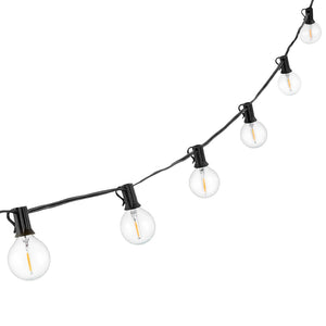 Safavieh JENICA, 25-Light Outdoor String Lights - 300-Inch Black Metal & Glass for Cozy Ambiance & Style PLT4046A
