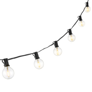 Safavieh JENICA, 25-Light Outdoor String Lights - 300-Inch Black Metal & Glass for Cozy Ambiance & Style PLT4046A