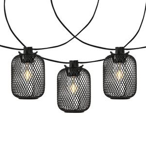 Safavieh JEPSEN, 10-Light Outdoor String Light, 120-Inch Black Metal & Glass, Perfect for Patios & Events PLT4047A
