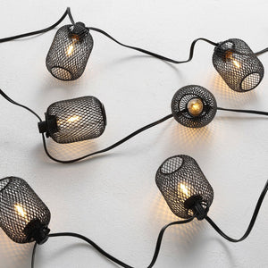 Safavieh JEPSEN, 10-Light Outdoor String Light, 120-Inch Black Metal & Glass, Perfect for Patios & Events PLT4047A