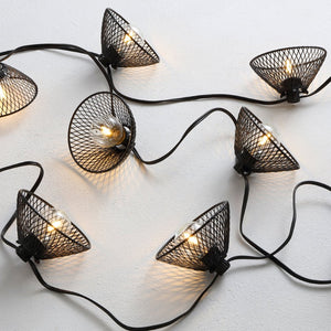 Safavieh JUNIA, 10-Light Outdoor String Lights, 120-Inch Black Metal & Glass for Elegant Patio Ambiance PLT4048A