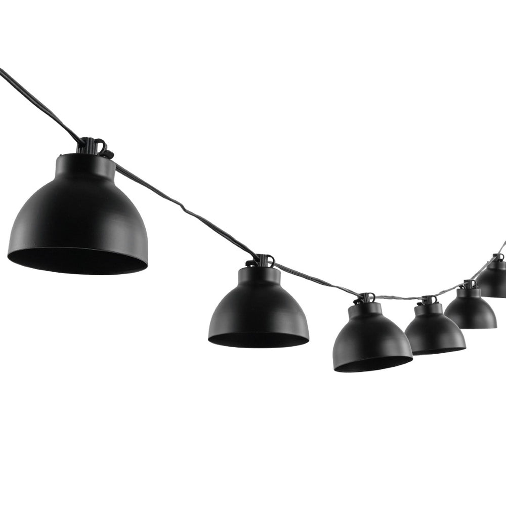 Safavieh CLAUDIE, 10-Light Outdoor String Lights, 120-Inch Black Metal & Glass for Elegant Ambiance Anywhere PLT4049A