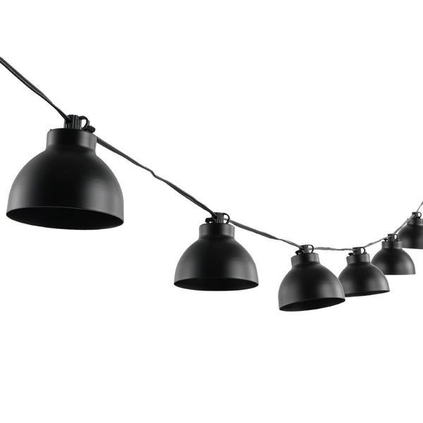 Safavieh CLAUDIE, 10-Light Outdoor String Lights, 120-Inch Black Metal & Glass for Elegant Ambiance Anywhere PLT4049A