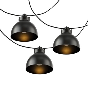 Safavieh CLAUDIE, 10-Light Outdoor String Lights, 120-Inch Black Metal & Glass for Elegant Ambiance Anywhere PLT4049A