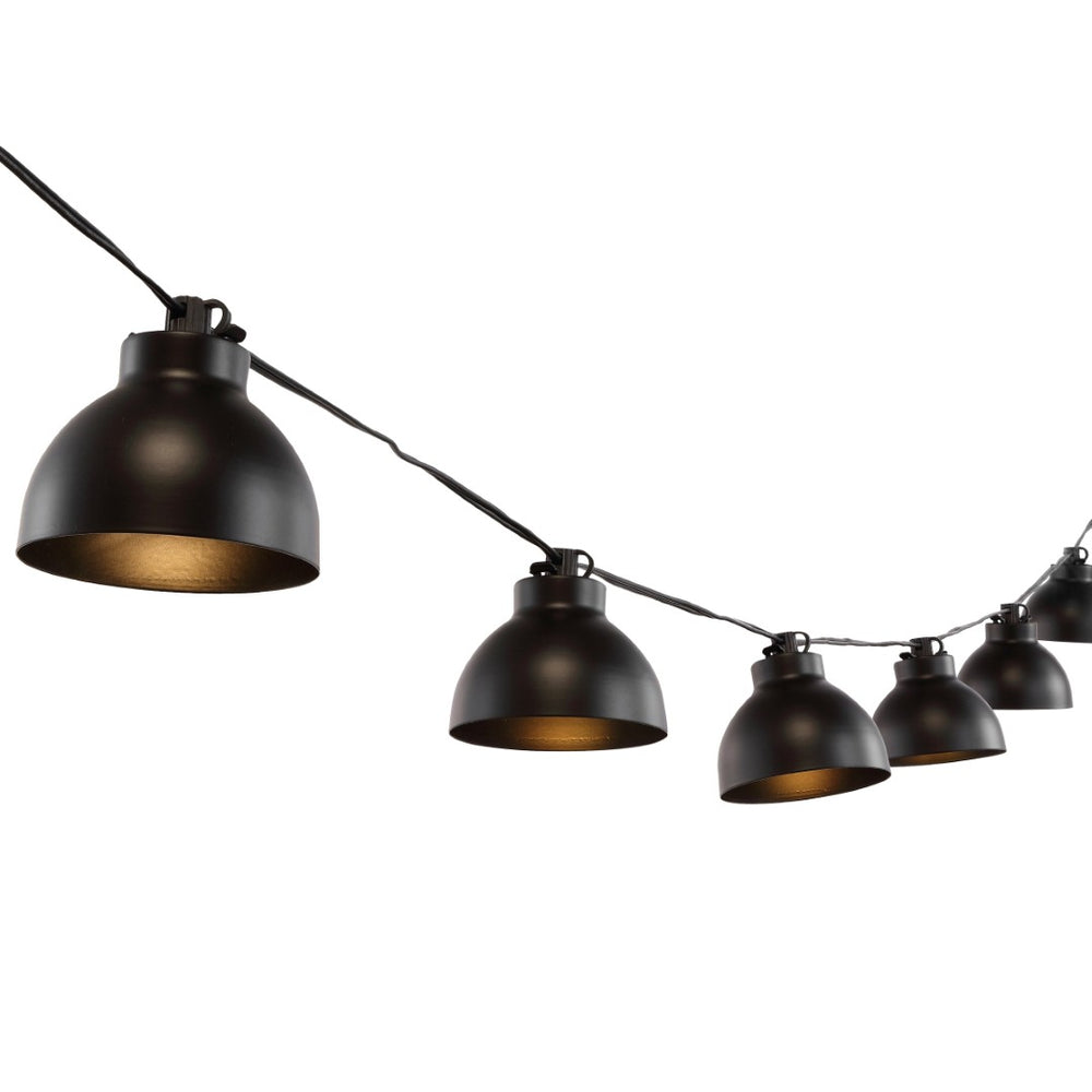 Safavieh CLAUDIE, 10-Light Outdoor String Lights, 120-Inch Black Metal & Glass for Elegant Ambiance Anywhere PLT4049A