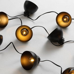 Safavieh CLAUDIE, 10-Light Outdoor String Lights, 120-Inch Black Metal & Glass for Elegant Ambiance Anywhere PLT4049A