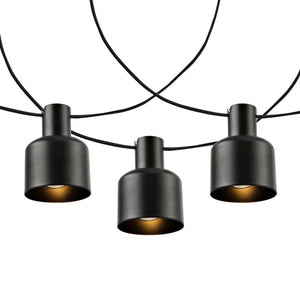 Safavieh ADANER, 10-Light 120-Inch Outdoor String Lights - Elegant Black Lighting for Patios & Gardens PLT4050A
