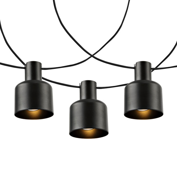 Safavieh ADANER, 10-Light 120-Inch Outdoor String Lights - Elegant Black Lighting for Patios & Gardens PLT4050A