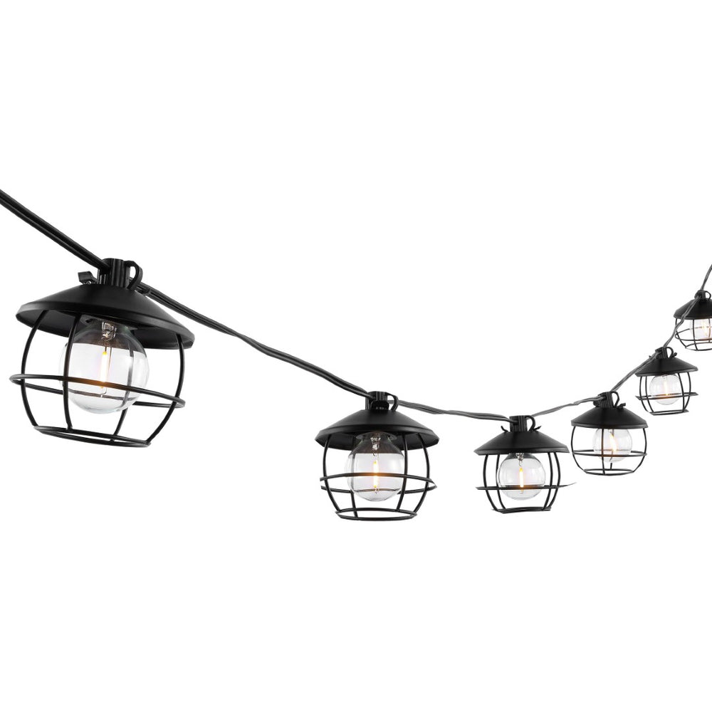 Safavieh AGITHA, 10-Light Outdoor String Lights, 120-Inch Black Cord for Cozy Patios and Garden Parties PLT4051A