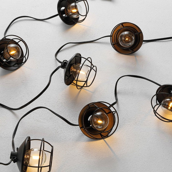 Safavieh AGITHA, 10-Light Outdoor String Lights, 120-Inch Black Cord for Cozy Patios and Garden Parties PLT4051A