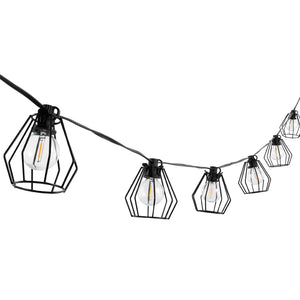 Safavieh BOWNE, 10-Light Outdoor String Light, 120-Inch Black Fixture for Modern Patio Ambiance & Style PLT4053A