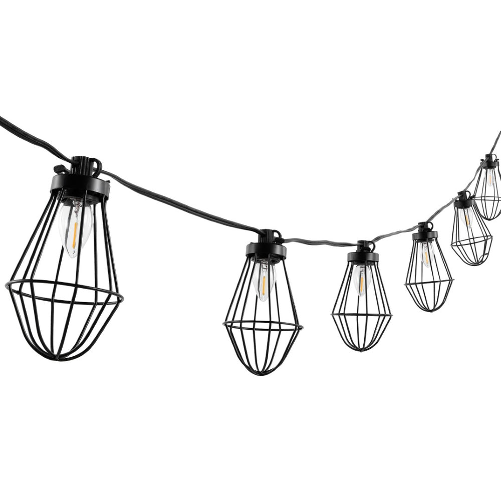 Safavieh ELLINA, 10-Light Outdoor String Lights, 120-Inch Black Design for Patios, Gardens & Events PLT4054A