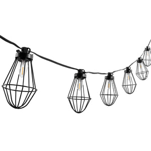 Safavieh ELLINA, 10-Light Outdoor String Lights, 120-Inch Black Design for Patios, Gardens & Events PLT4054A
