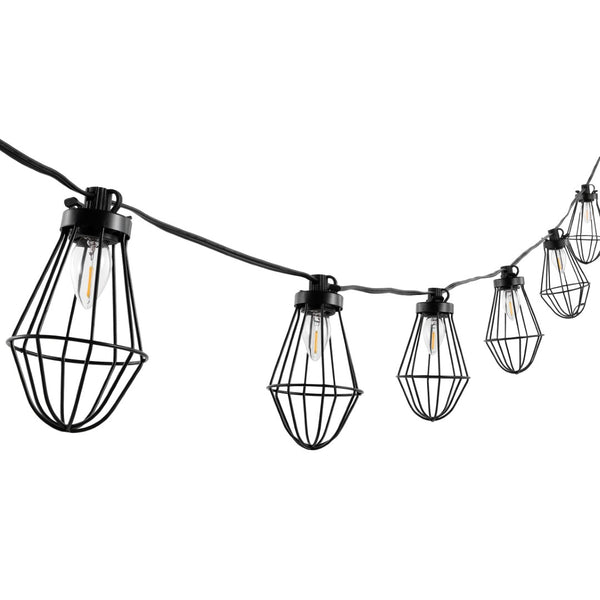 Safavieh ELLINA, 10-Light Outdoor String Lights, 120-Inch Black Design for Patios, Gardens & Events PLT4054A