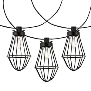 Safavieh ELLINA, 10-Light Outdoor String Lights, 120-Inch Black Design for Patios, Gardens & Events PLT4054A