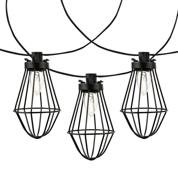 Safavieh ELLINA, 10-Light Outdoor String Lights, 120-Inch Black Design for Patios, Gardens & Events PLT4054A