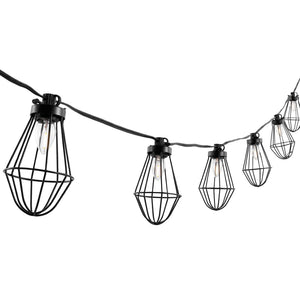 Safavieh ELLINA, 10-Light Outdoor String Lights, 120-Inch Black Design for Patios, Gardens & Events PLT4054A