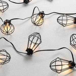 Safavieh ELLINA, 10-Light Outdoor String Lights, 120-Inch Black Design for Patios, Gardens & Events PLT4054A