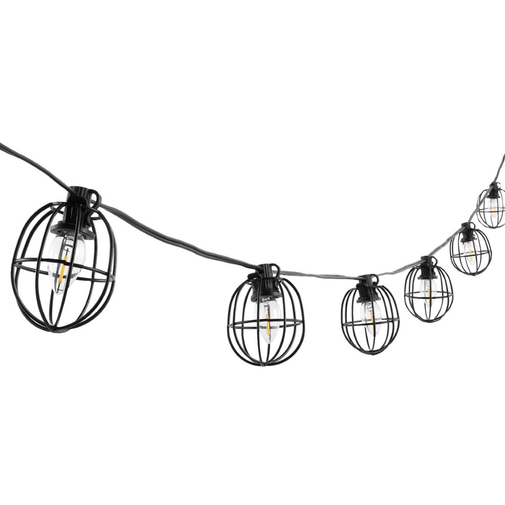 Safavieh GARNET, 10-Bulb Outdoor String Light, 120 Inches of Stylish Black Glow for Patios & Events PLT4055A