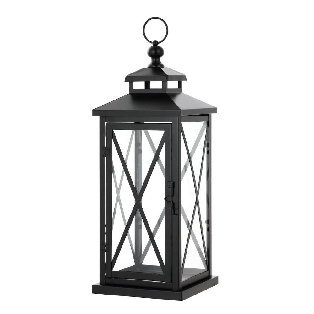 Safavieh LIRIO Outdoor Lantern Set of 2 - 20.5 Inch Tall Black Iron & Glass for Stylish Ambiance & Charm PLT4064A-SET2