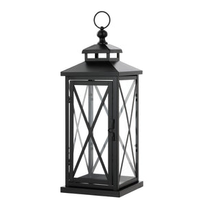 Safavieh LIRIO Outdoor Lantern Set of 2 - 20.5 Inch Tall Black Iron & Glass for Stylish Ambiance & Charm PLT4064A-SET2