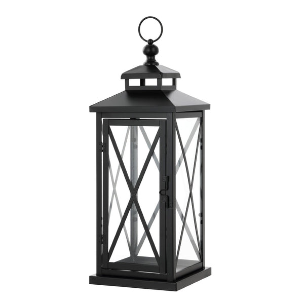 Safavieh LIRIO Outdoor Lantern Set of 2 - 20.5 Inch Tall Black Iron & Glass for Stylish Ambiance & Charm PLT4064A-SET2