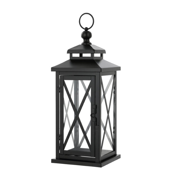 Safavieh LIRIO Elegant Outdoor Lantern Set of 2 - 17.5 Inch Tall Black Iron & Glass for Patios & Gardens PLT4065A-SET2