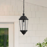 Safavieh Teri, 7 Inch, Black, Metal Outdoor Pendant  Metal / Glass